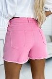 Pink denim shorts