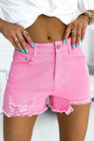 Pink denim shorts