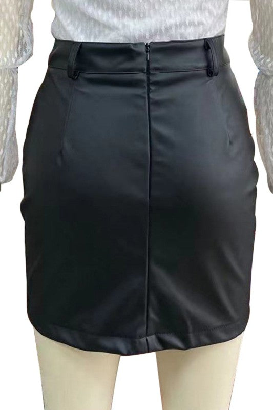 Studded Wrap Casual Mini Skirt