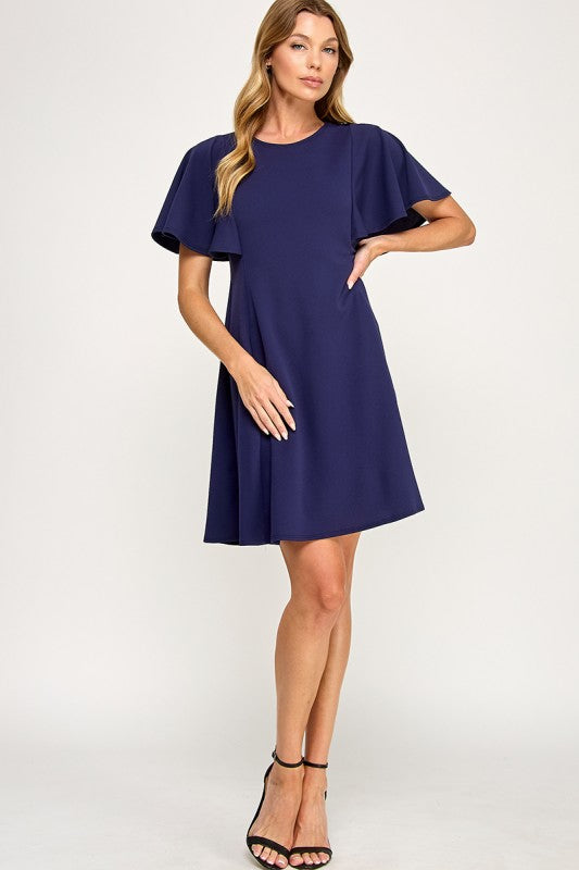 Navy Swing Dress