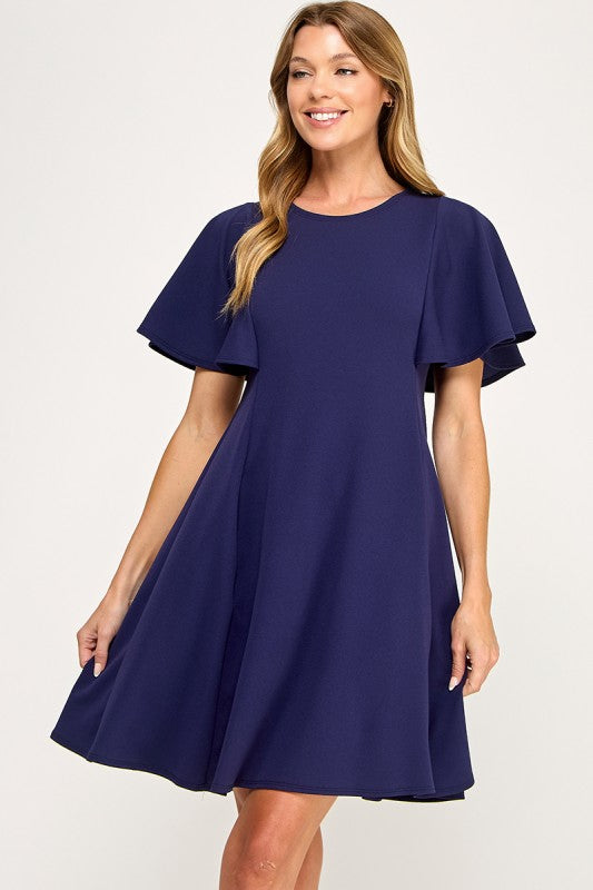Navy Swing Dress