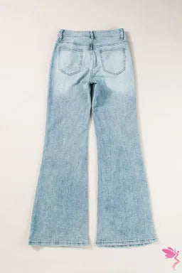 Dusk Blue Acid Wash Extra Wide Leg High Waist Long Jeans