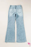 Dusk Blue Acid Wash Extra Wide Leg High Waist Long Jeans