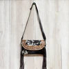 Blossom Tooled Leather & Cowhide Fringe Crossbody