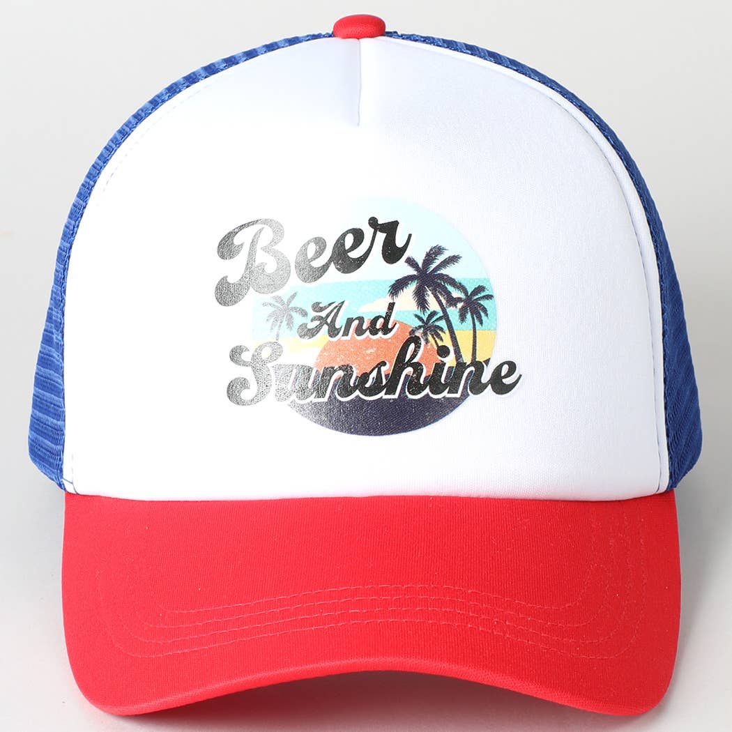 Beer and Sunshine 3 Tone Trucker Hat Mesh Back