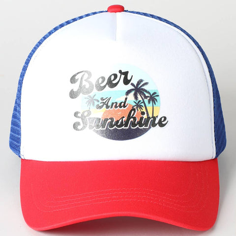 SALTY BEACH Lettering Embroidered Trucker Hat