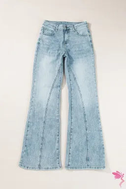 Dusk Blue Acid Wash Extra Wide Leg High Waist Long Jeans