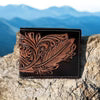 Feather Tooled Leather Men's Wallet