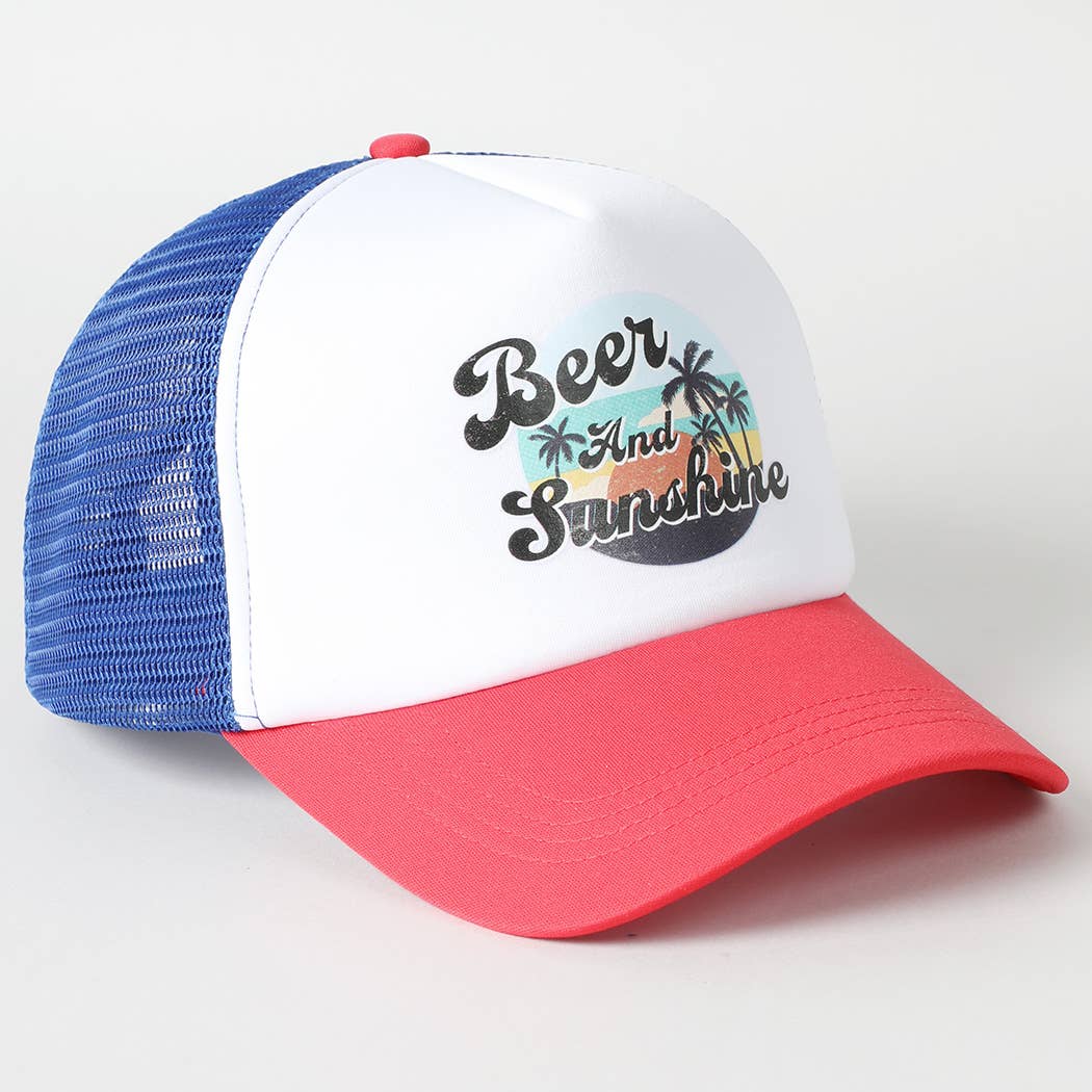 Beer and Sunshine 3 Tone Trucker Hat Mesh Back