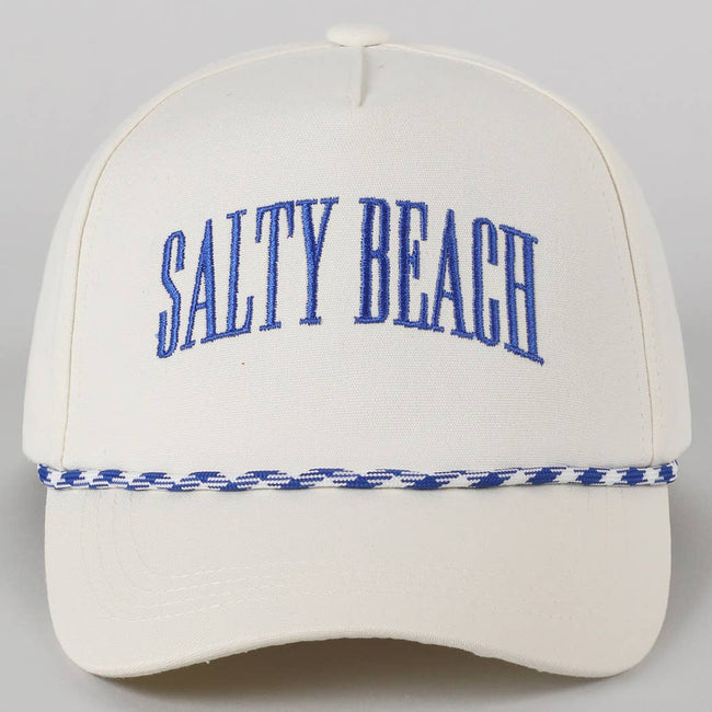 SALTY BEACH Lettering Embroidered Trucker Hat