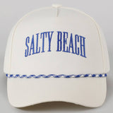 SALTY BEACH Lettering Embroidered Trucker Hat
