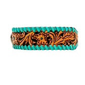 Acety Hand-Tooled Leather Dog Collar