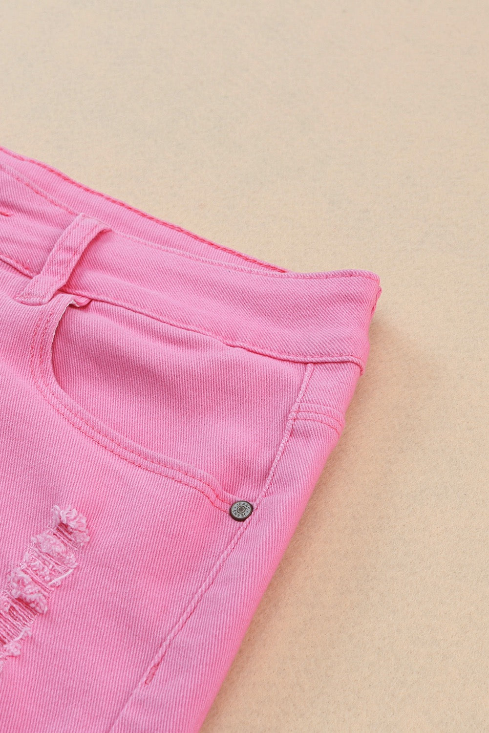 Pink denim shorts