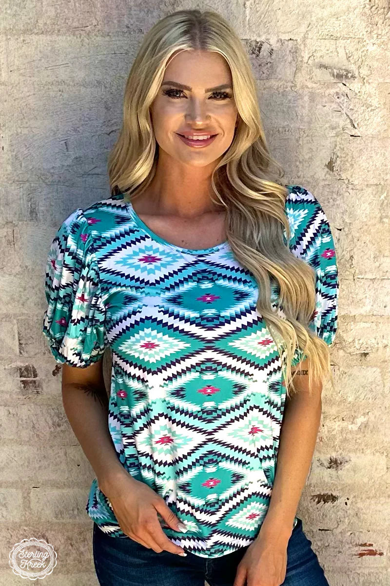 Island vibes Aztec top