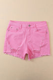 Pink denim shorts