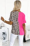 Pink and Leopard block blouse