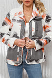 Multicolor Aztec Fleece Snap Button Jacket