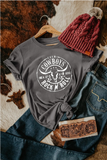 Gray Western Letter Steer Head Graphic Tee