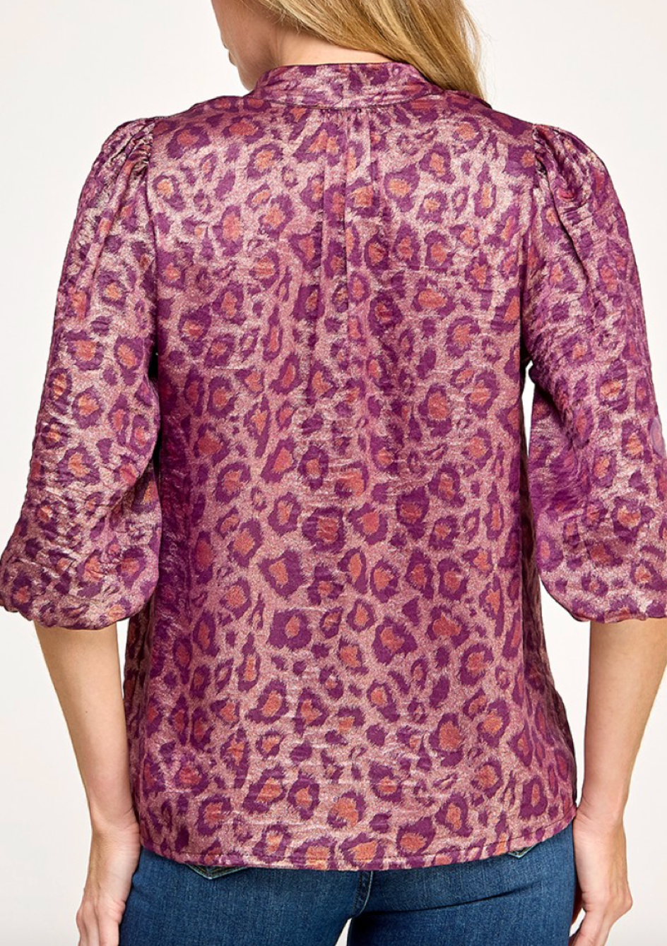 Foil Burgundy Leopard Blouse