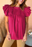 Smocked Ruffle Sleeve Blouse