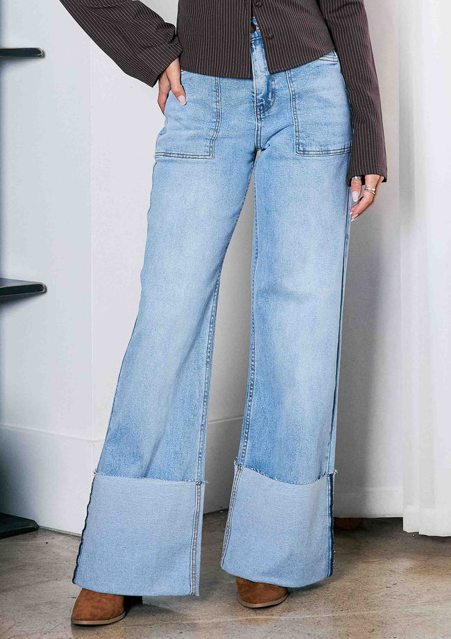 WIDE LEG - Rigid with Comfort Stretch