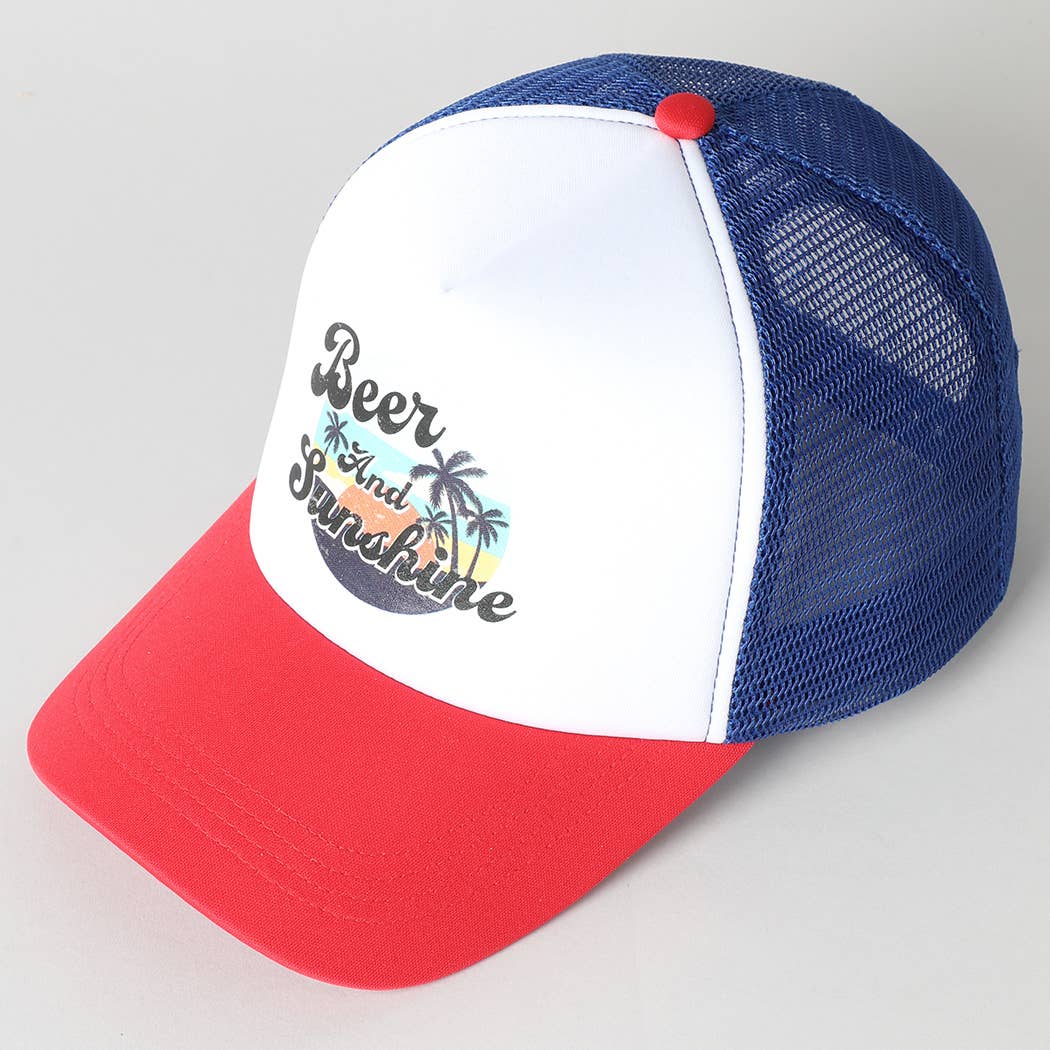 Beer and Sunshine 3 Tone Trucker Hat Mesh Back
