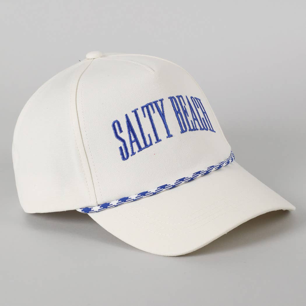 SALTY BEACH Lettering Embroidered Trucker Hat