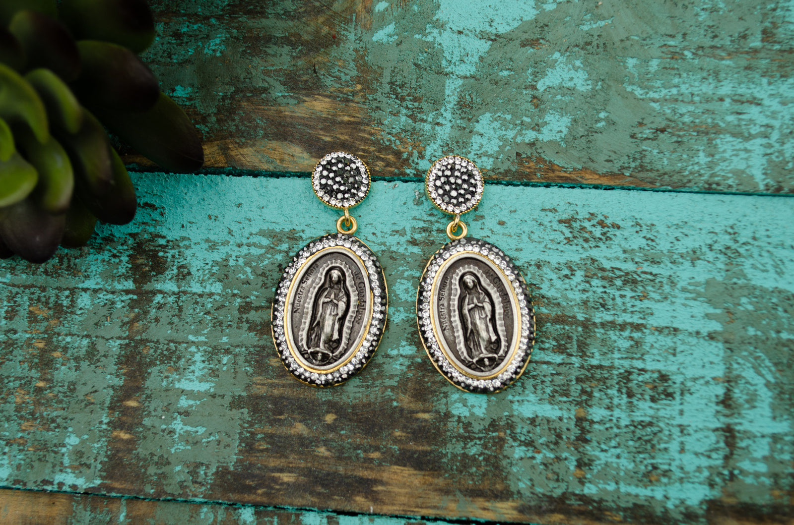 Our Lady Of Guadalupe Post Oval Earrings