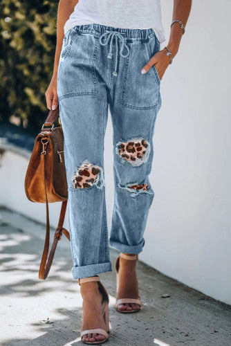 Leo Patches Cotton Pocketed Denim Jeans